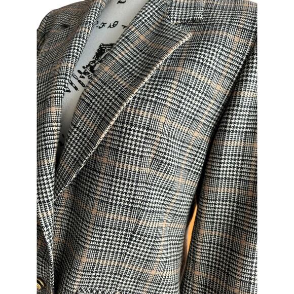 Vintage Pendleton Blazer Womens 10‎ Petite Houndstooth Plaid Wool Coat USA - Picture 10 of 15